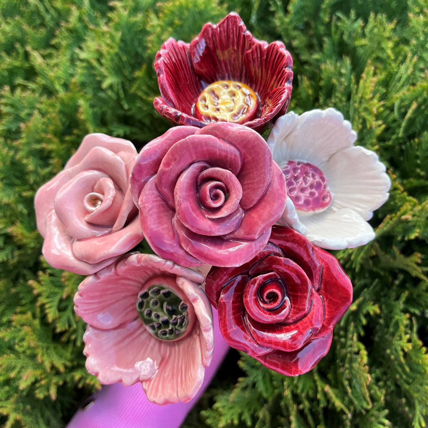 Rosen-Mohn-Strauß (6 Stück)
