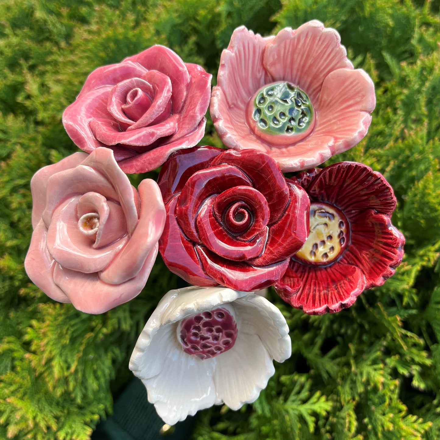 Rosen-Mohn-Strauß (6 Stück)