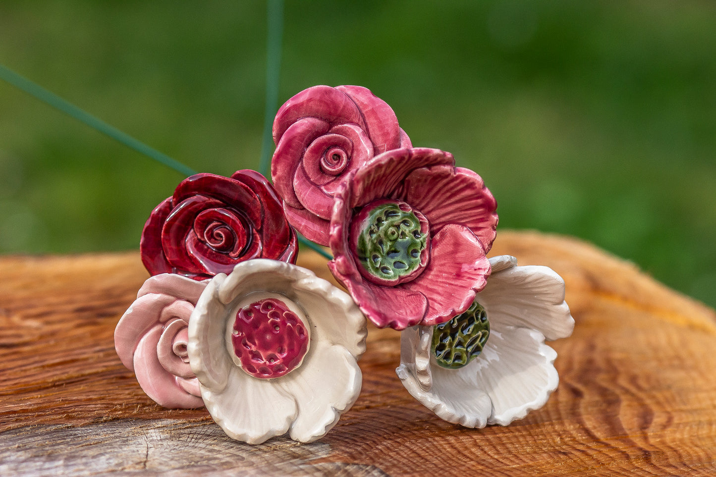 Rosen-Mohn-Strauß (6 Stück)