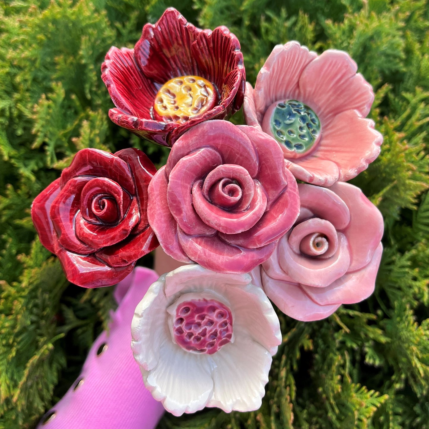 Rose-Poppy Bouquet (6 pieces)